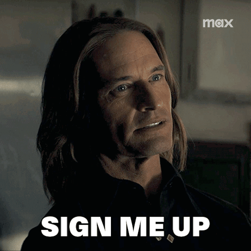 Sign Me Up Long Haired Man Max Logo