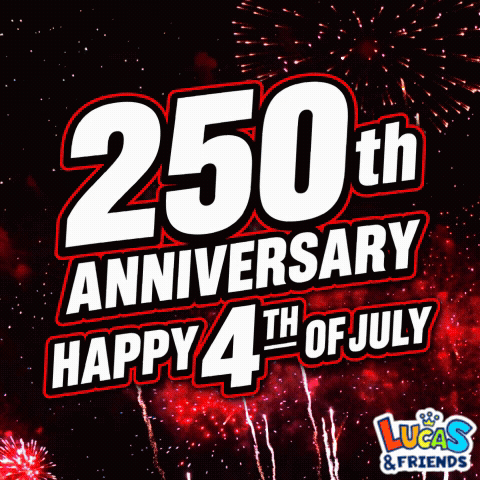 Sign Saying 250th Anniversary Happy 4th July