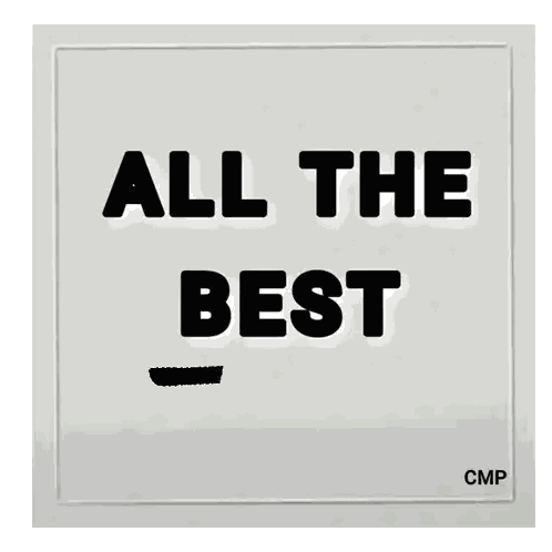 Sign Saying All the Best With Black Line