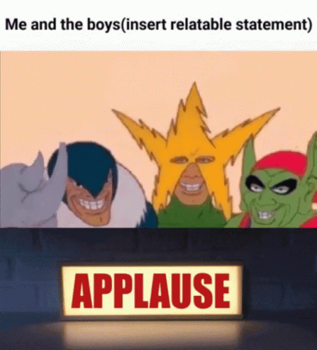 Sign Saying Applause In Front Of Cartoon Characters GIF