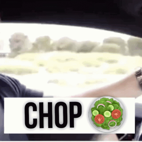 Sign Saying Chop With Salad Picture