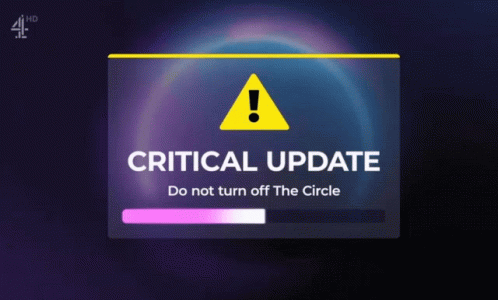 Sign Saying Critical Update Do Not Turn Off GIF