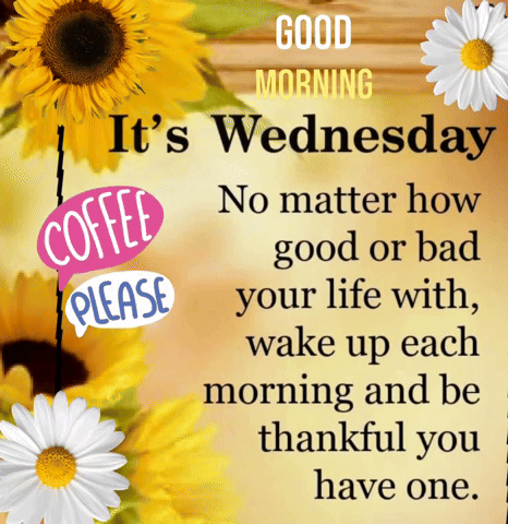 Sign Saying It's Wednesday With Flowers