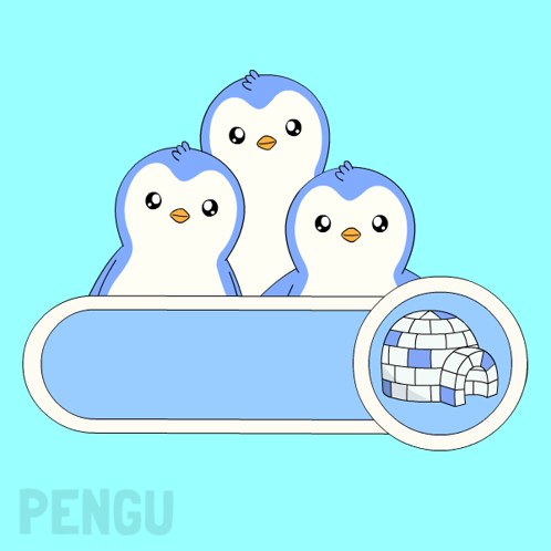 Sign Saying Join Us With Three Penguins