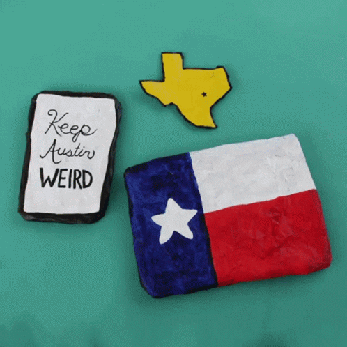 Sign Saying Keep Austin Weird with Texas Map