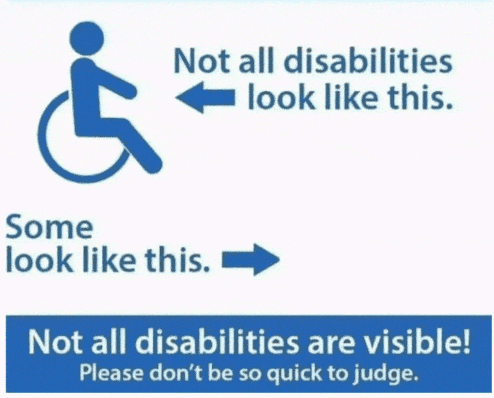 Sign Saying Not All Disabilities Look Like This GIF