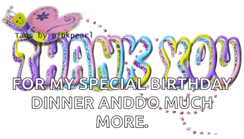 Sign Saying Thank You for Special Birthday Dinner
