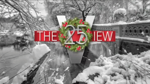 Sign Saying The 25th View With Wreath
