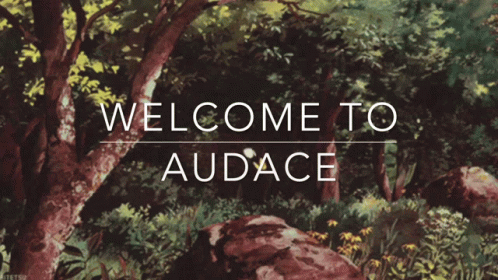 Sign Saying Welcome to Audace in Forest