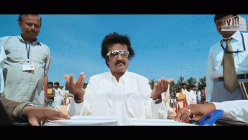 Signing Two Hands Rajinikanth Indian Actor GIF