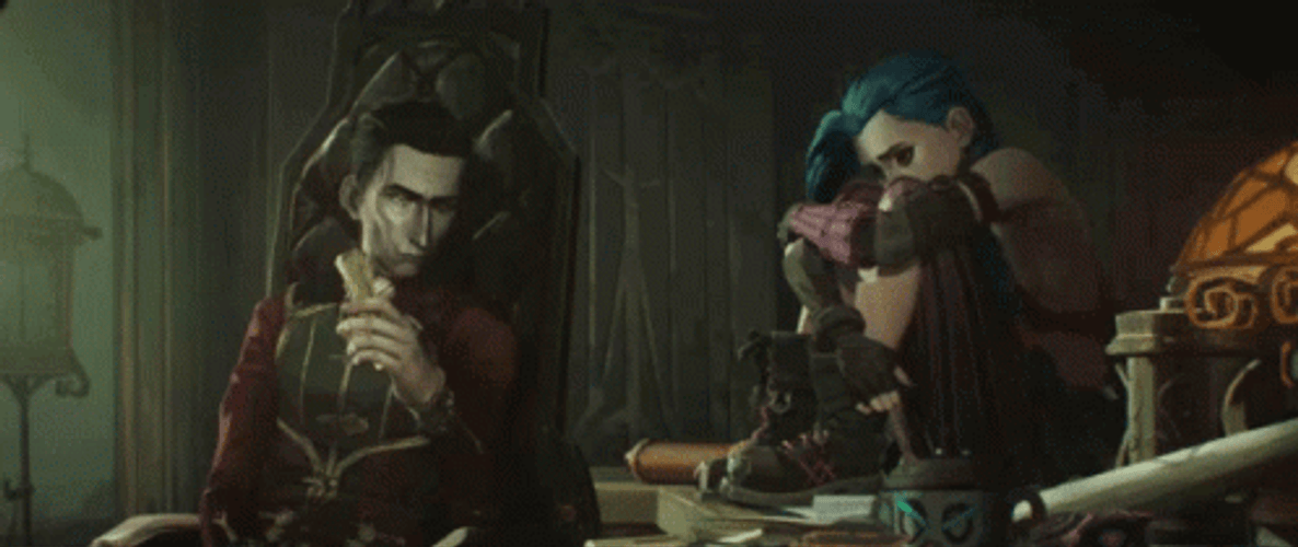 Silco Comforting Jinx Arcane GIF