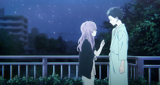 Silent Voice Nishimiya Touching Ishida GIF