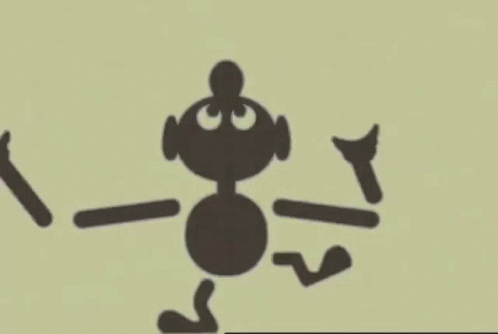 Silhouette Cartoon Character With Sword And Hammer GIF