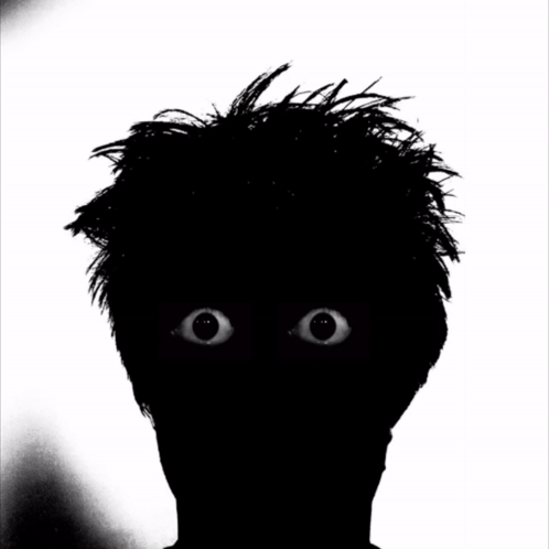 Silhouette Face With Glowing Eyes GIF