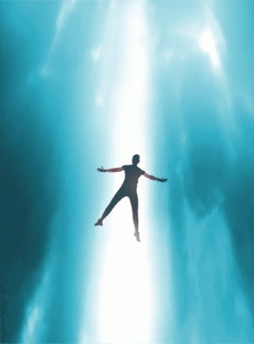 Silhouette Floating Arms Outstretched GIF