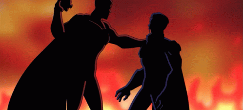 Silhouette Holding Another Man's Arm