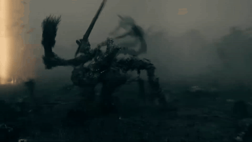 Silhouette Holding Sword