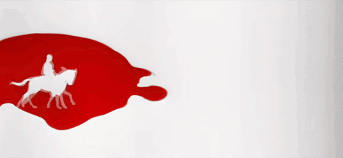 Silhouette Man Riding Horse With Red Spots