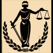 Silhouette of Lady Holding Scales and Sword