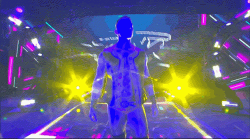 Silhouette Of Man In Dark Room With Yellow Light GIF
