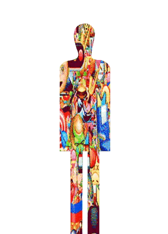 Silhouette of Man With Colorful Collage of Images