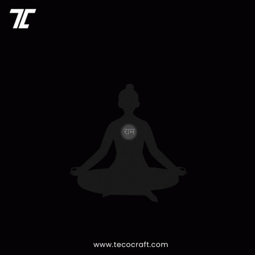 Silhouette of Person in Lotus Position Saying Ram