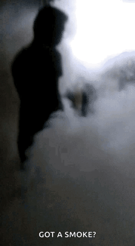 Silhouette Of Person In Smoke-Filled Room GIF