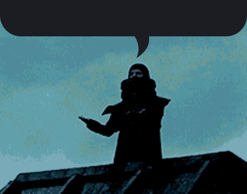 Silhouette of Person With Speech Bubble