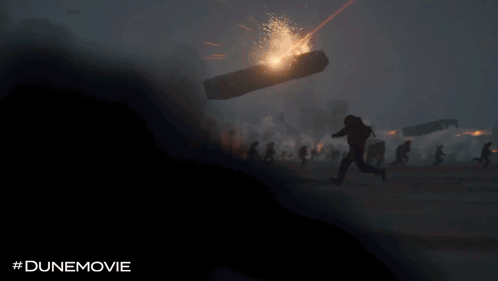 Silhouette Person in Front of Wall of Flames #dunemovie