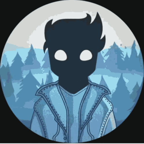 Silhouette Person With White Eyes GIF