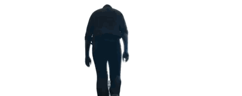 Silhouette Walking in White Background