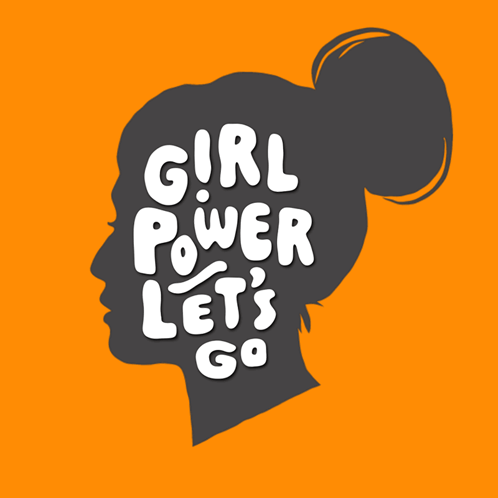 Silhouette Woman Girl Power Let's Go