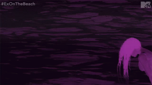 Silhouette Woman In Water With Beach Hashtag GIF