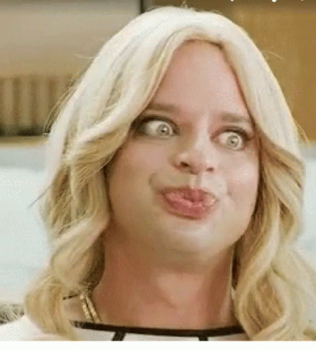 Silly Blonde Funny Facial Expression GIF