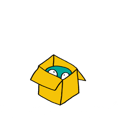 Silly Creature Pooping Out From The Box GIF