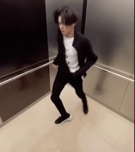 Silly Dance In Elevator GIF