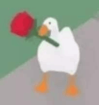Silly Goose Carrying Flower GIF