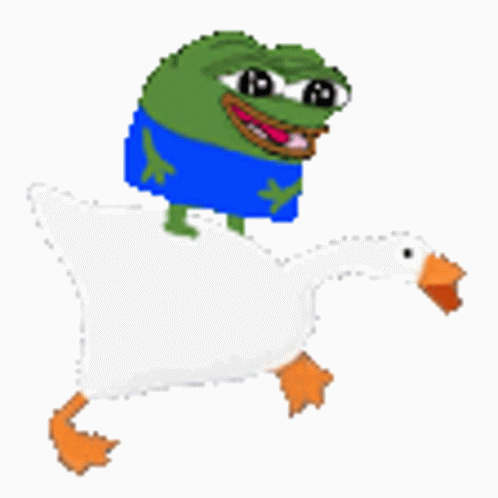 Silly Goose Carrying Pepe The Frog GIF
