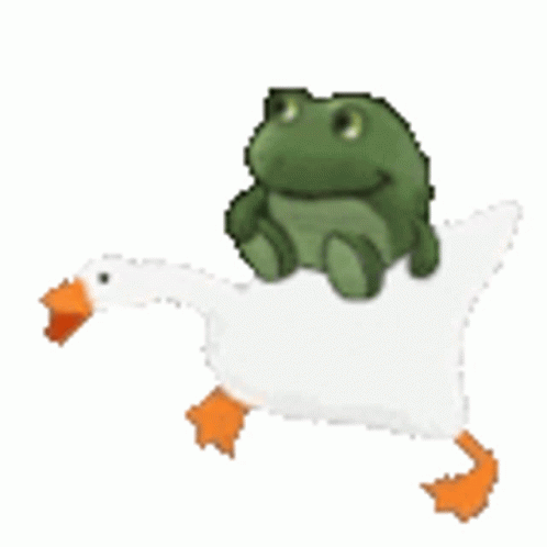 Silly Goose Quick Running Carrying Frog GIF