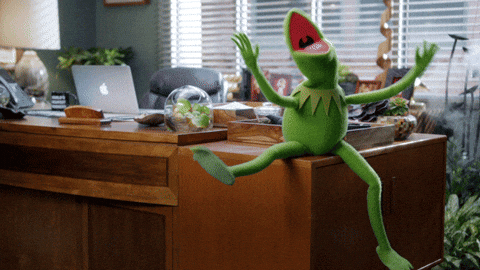 Silly Kermit Falling Off Building GIF
