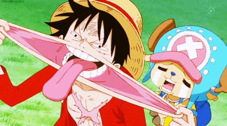 Silly Luffy And Crying Chopper GIF