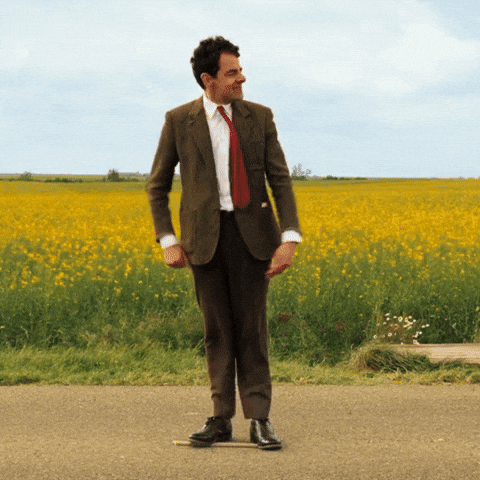 Silly Mr Bean Walk Off GIF
