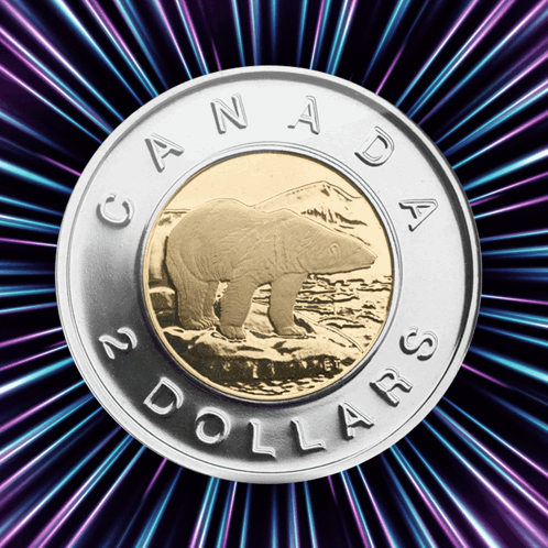 Silver and Gold Coin Canada 2 Dollars