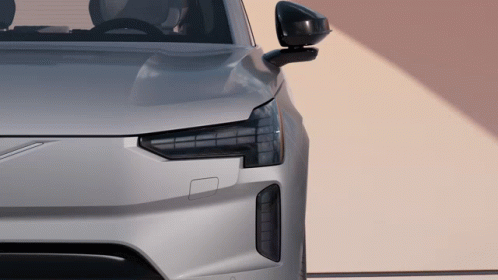 Silver Car Front Steering Wheel GIF