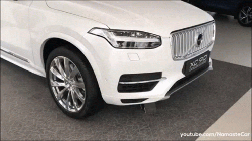 Silver Car Front With Steering Wheel GIF