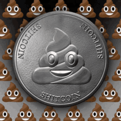 Silver Coin With Embedded Poop Emoji GIF