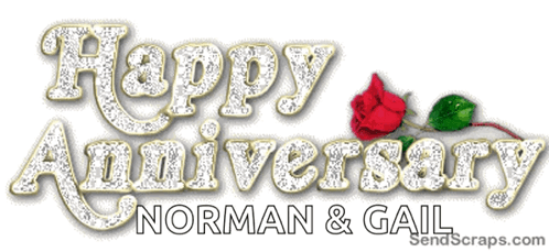 Silver Glitter Happy Anniversary GIF