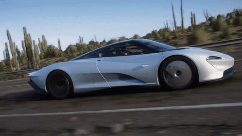 Silver Mclaren Speedtail Forza Horizon 4 GIF
