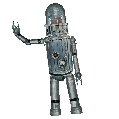 Silver Robot With Helmet
