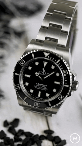 Silver Rolex Logo Watch GIF